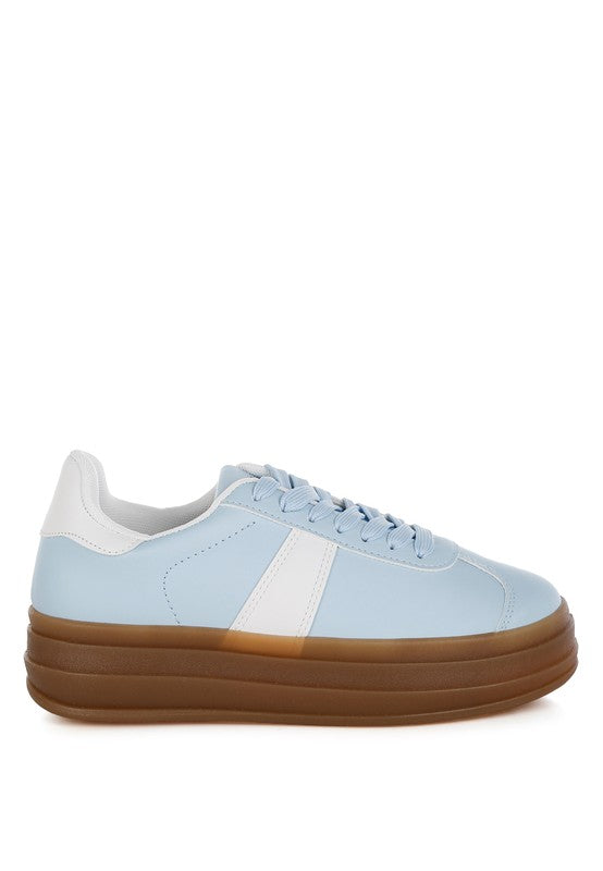 Knockout Faux Leather Lace-Up Sneakers