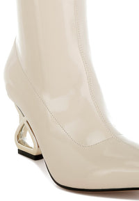 Gaias Fantasy Heel Patent Faux Leather Boots