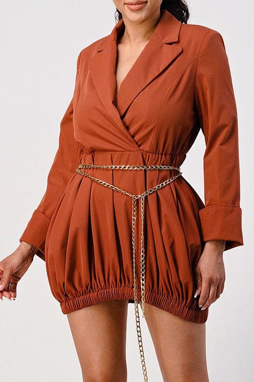 BALLOON LONG SLEEVE MINI DRESS