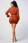 BALLOON LONG SLEEVE MINI DRESS