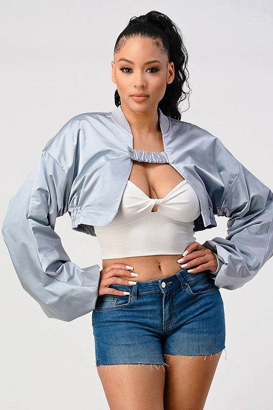 CROP TOP BOMBER JACKET