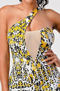 ANIMAL PRINTED BANDAGE DRESS