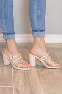 Strappy Block Heel with Studs