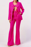 Hot pink sexy cutout two pcs suit