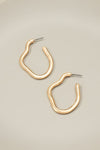 Irregular shape metal hoop earrings