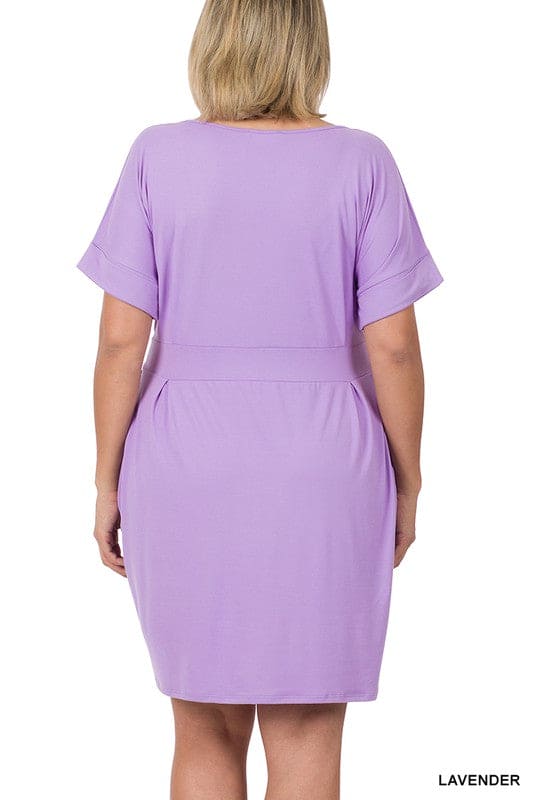 Plus Brushed Tie Belt Dress