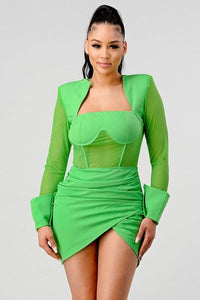 Lady Gaga fashion shoulder pad mini dress