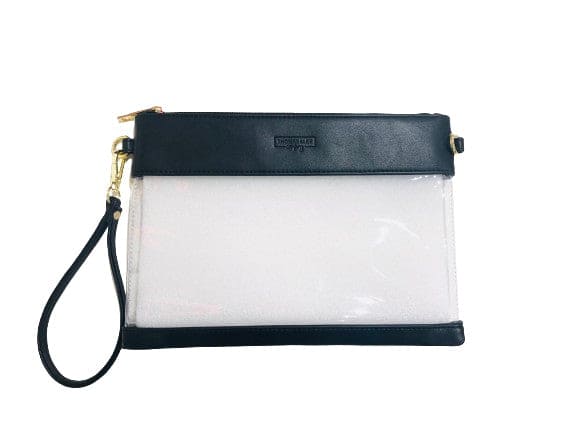 Clear Gameday Wristlet - Black