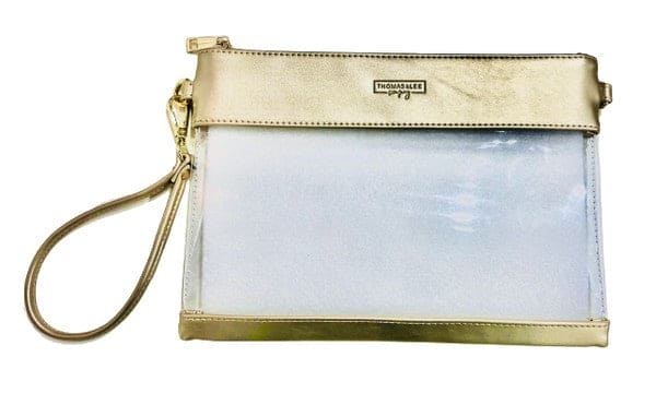 Clear Gameday Wristlet - GOLD