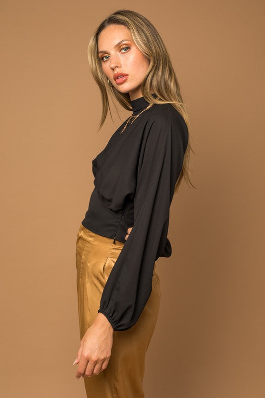 Mock Neck Bottom Fitted Top