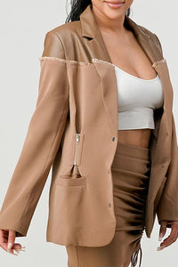 TAUPE TRENDY SKIRT SET