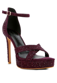 REGALIA Diamante Studded High Heel Dress Sandals