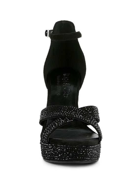 REGALIA Diamante Studded High Heel Dress Sandals