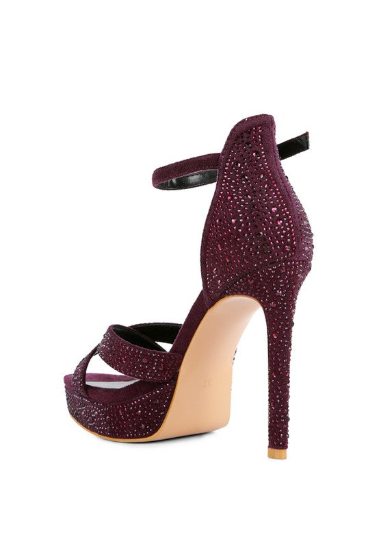 REGALIA Diamante Studded High Heel Dress Sandals