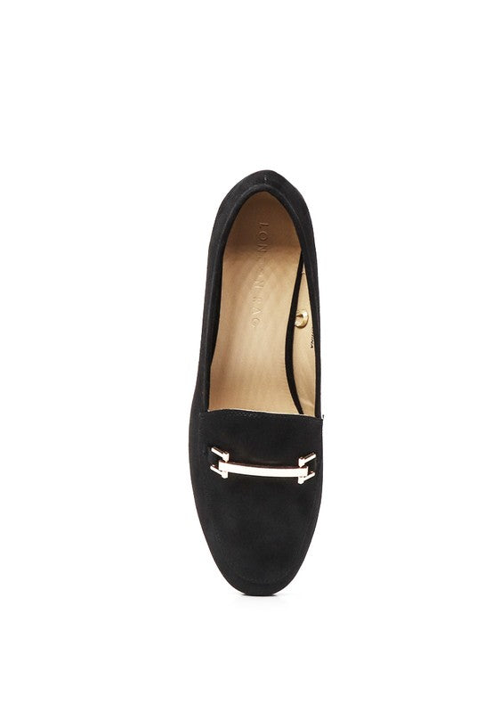 Zaara Solid Faux Suede Loafers