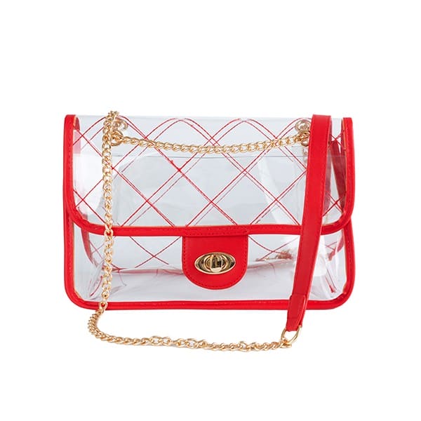 TRENDY  HIGH QUALITY QUILTED CLEAR PVC BAG