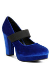 Krause High Block Heel Velvet Pumps