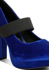 Krause High Block Heel Velvet Pumps