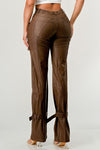 Athina PU Brown Cargo Pants