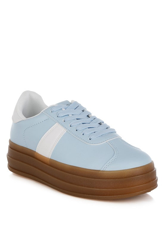 Knockout Faux Leather Lace-Up Sneakers