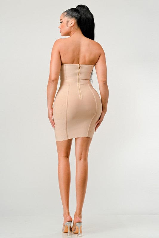 Betting on you casual embellished bandage dress