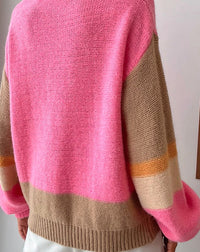 Color block knit sweater