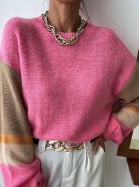 Color block knit sweater