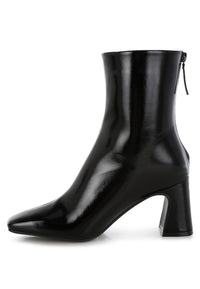 Kostaka Patent Square Toe Ankle Boots