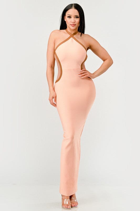 Peaches and Cream Infinity Gown Bandage dress