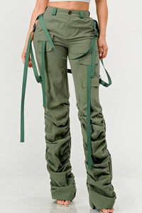 Ruched Utility Elegance Pants