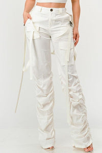 Ruched Utility Elegance Pants