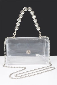 Beaded Handle Iconic Stadium Clutch Bag