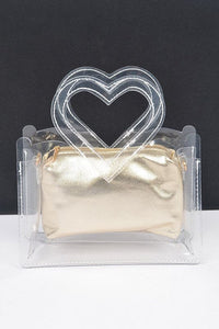 Heart Shape Handle  Stadium Transparent Bag Set