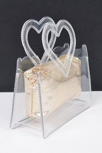 Heart Shape Handle  Stadium Transparent Bag Set