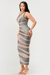 Metallic Bandage Mesh Insert Dress