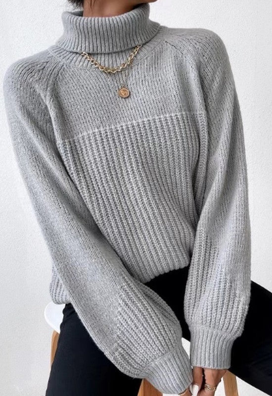 Knit turtleneck sweater