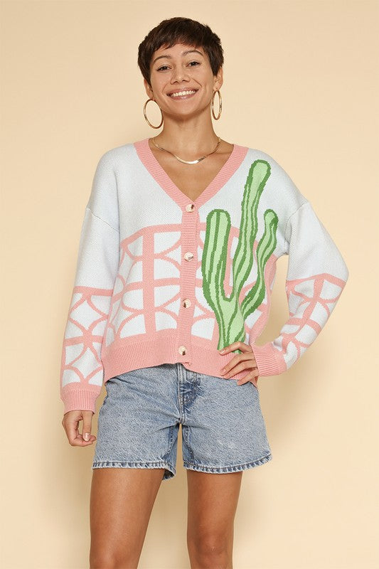 Cactus resort knit cardigan