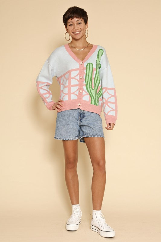 Cactus resort knit cardigan