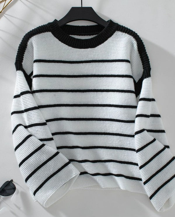 Striped knit sweater