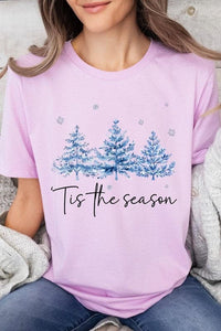 Blue Christmas Trees Tis the season Graphic Tee