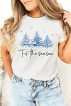 Blue Christmas Trees Tis the season Graphic Tee