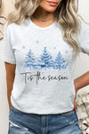 Blue Christmas Trees Tis the season Graphic Tee