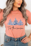 Blue Christmas Trees Tis the season Graphic Tee