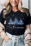 Blue Christmas Trees Tis the season Graphic Tee