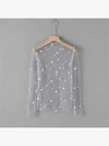 Mesh flower pattern long sleeve top