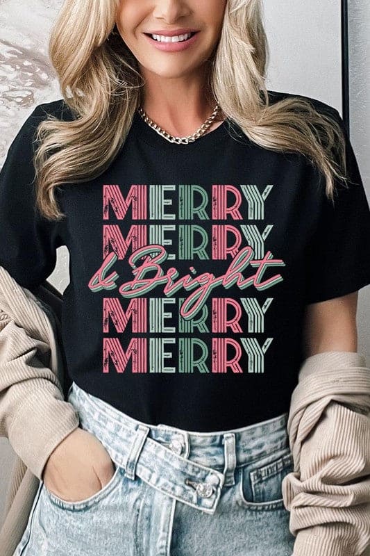 Retro Merry & Bright Graphic Tee