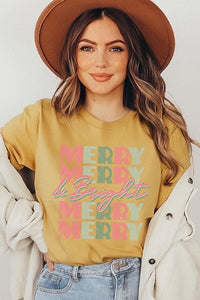 Retro Merry & Bright Graphic Tee