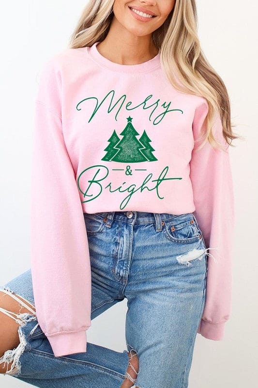 Merry & Bright Graphic Fleece Sweatshirts