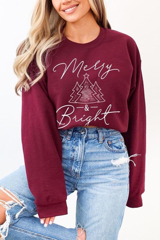 Merry & Bright Graphic Fleece Sweatshirts