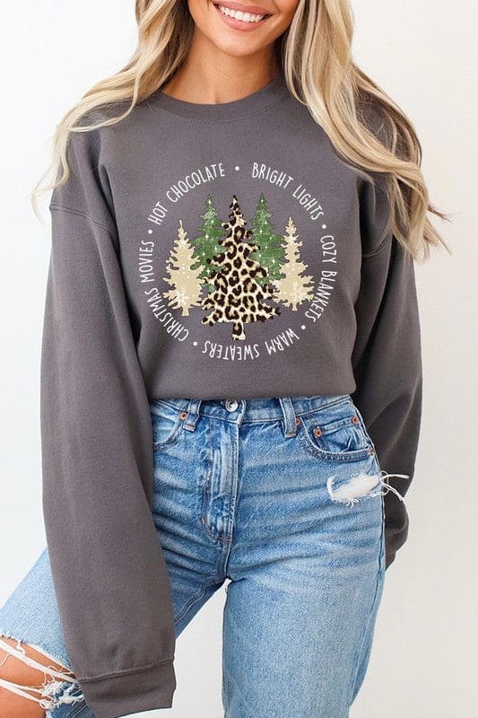 Christmas Trees Graphic Fleece Sweatshirts